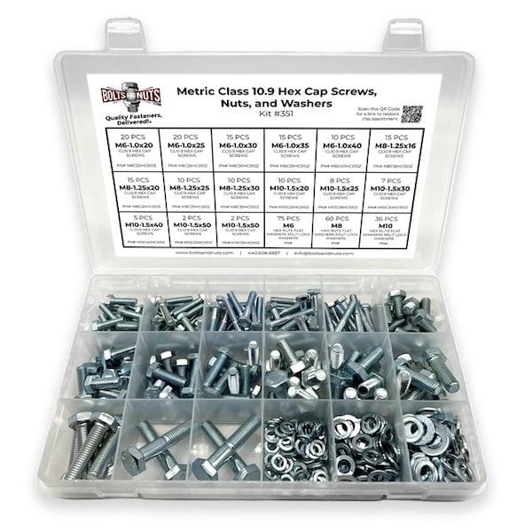Metric Class 10.9 Hex Cap Screws, Hex Nuts, Flat